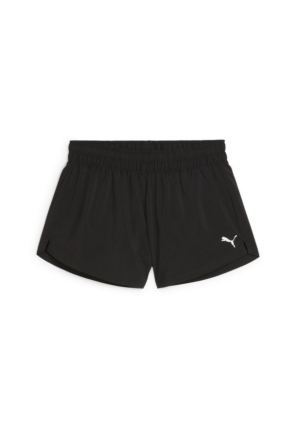 Puma - Damskie tkane szorty TAD ESSENTIALS 3" PUMA. Kolor: fioletowy, czarny, szary, wielokolorowy. Sport: turystyka piesza