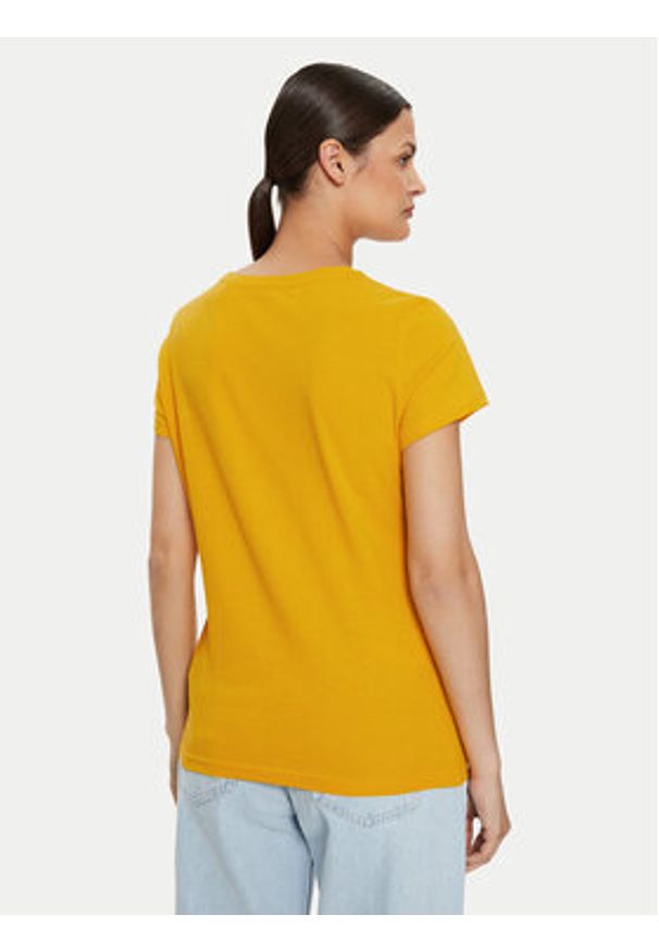Mustang T-Shirt Loa 1015162 Żółty Slim Fit. Kolor: żółty. Materiał: bawełna