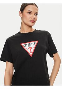 Guess Jeans T-Shirt W4YI73 K8HM0 Czarny Regular Fit. Kolor: czarny. Materiał: bawełna