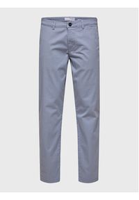 Selected Homme Chinosy New 16087663 Szary Slim Fit. Kolor: niebieski. Materiał: bawełna #3