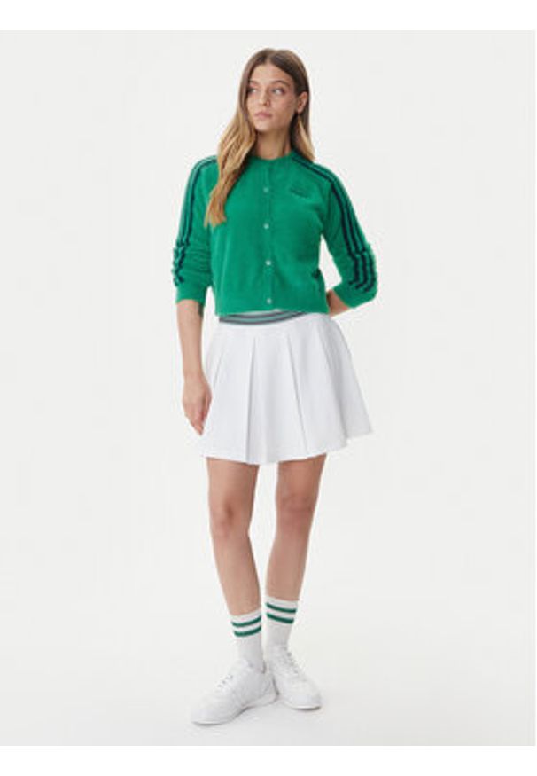 Adidas - adidas Kardigan Fluffy JW5177 Zielony Regular Fit. Kolor: zielony. Materiał: syntetyk