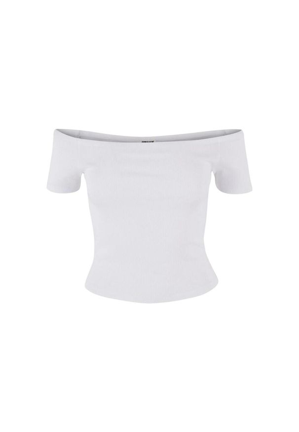 Urban Classics - Top Na Ramiączkach Z Organicznej Bawełny W Prążki Dla Kobiet (zestaw 2 Sztuk). Kolor: biały. Materiał: bawełna. Długość rękawa: na ramiączkach. Wzór: prążki