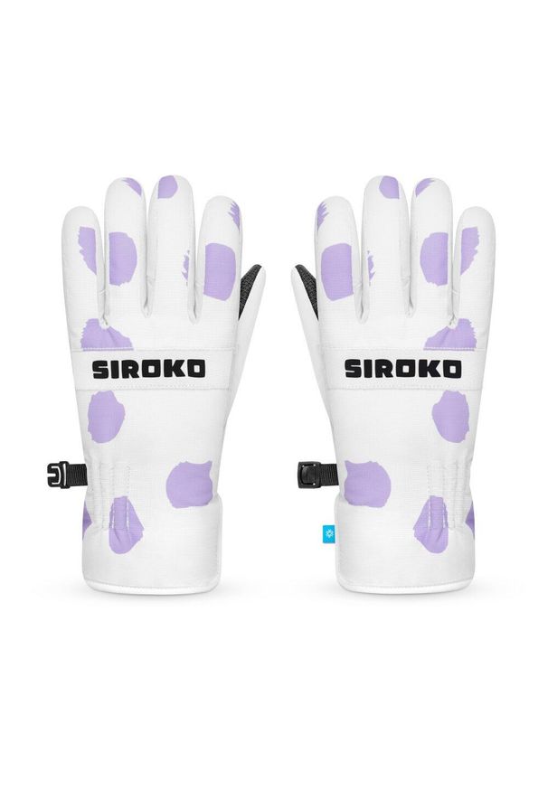 SIROKO - Dziecęce rękawice na snowboard i narty Sporty zimowe Siroko Doodle. Kolor: biały. Materiał: tkanina, syntetyk. Technologia: Thinsulate. Sezon: zima. Sport: snowboard, narciarstwo