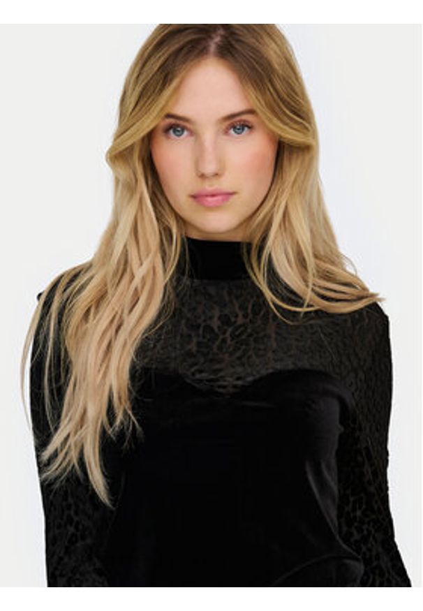 only - ONLY Bluzka Eliana 15339981 Czarny Slim Fit. Kolor: czarny. Materiał: syntetyk
