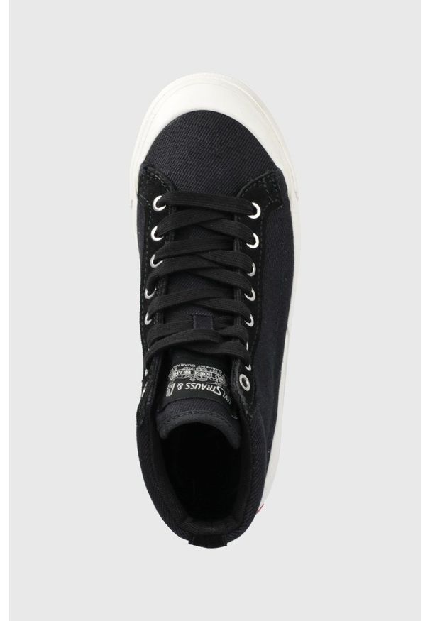 Levi's® - Levi's trampki Ls1 High S damskie kolor czarny. Okazja: na spotkanie biznesowe. Nosek buta: okrągły. Zapięcie: sznurówki. Kolor: czarny. Materiał: materiał, włókno, guma. Szerokość cholewki: normalna. Styl: biznesowy