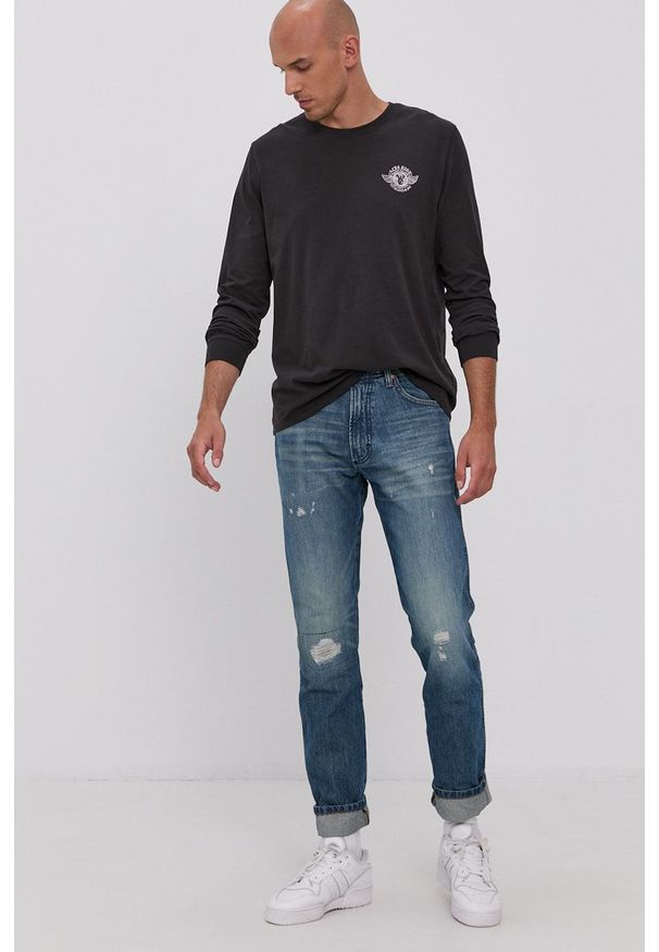 Wrangler jeansy Greensboro Rough Rider męskie. Kolor: niebieski