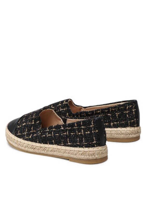 DeeZee Espadryle WSS990-104 Czarny. Kolor: czarny. Materiał: skóra