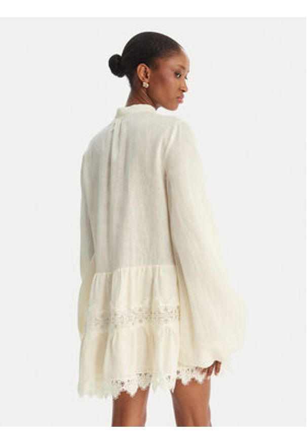 BARDOT - Bardot Sukienka letnia Antonia 59849DB Beżowy Relaxed Fit. Kolor: beżowy. Materiał: len. Sezon: lato