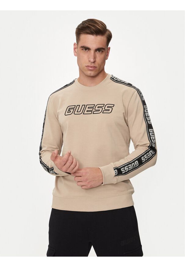 Guess Bluza Arlo Z4GQ24 K6ZS1 Beżowy Regular Fit. Kolor: beżowy. Materiał: bawełna