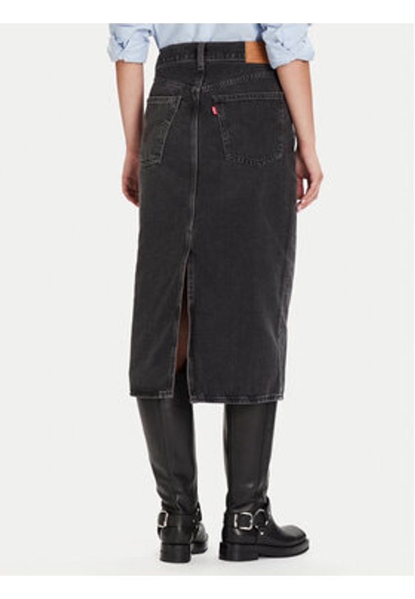 Levi's® Spódnica jeansowa 001VH-0004 Czarny Regular Fit. Kolor: czarny. Materiał: bawełna