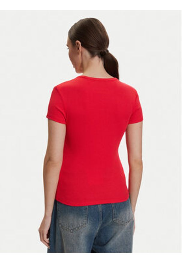 TOMMY HILFIGER - Tommy Hilfiger T-Shirt DW0DW17383 Czerwony Slim Fit. Kolor: czerwony. Materiał: bawełna