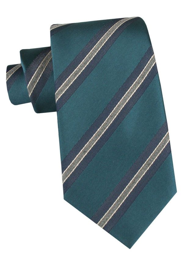 Klasyczny Krawat Klubowy - Alties - Zieleń w Prążek. Materiał: tkanina. Wzór: prążki. Styl: klasyczny