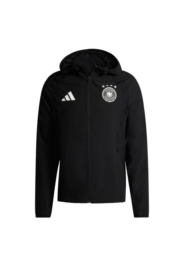 Adidas - Wiatrówka Germany Tiro Travel Full Zip. Kolor: czarny. Sport: piłka nożna