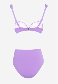 Born2be - Fioletowe Bikini z Ozdobnym Paskiem na Figach i Usztywnianym Biustonoszem Vamira. Kolor: fioletowy #6