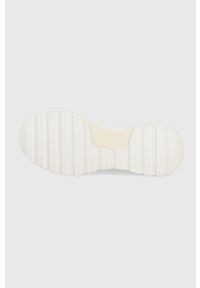 Calvin Klein buty kolor biały. Nosek buta: okrągły. Kolor: biały. Materiał: materiał, guma. Szerokość cholewki: normalna. Obcas: na platformie #4