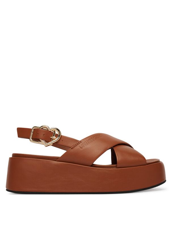 Love Moschino - Sandały LOVE MOSCHINO. Kolor: brązowy