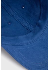 Superdry czapka gładka. Kolor: niebieski. Wzór: gładki #3