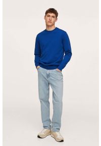 Mango Man - Sweter TEN. Okazja: na co dzień. Kolor: niebieski. Materiał: dzianina. Długość rękawa: długi rękaw. Długość: długie. Styl: casual