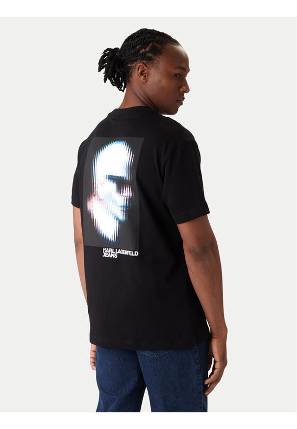 Karl Lagerfeld Jeans T-Shirt B1M17069 Czarny Regular Fit. Kolor: czarny. Materiał: bawełna