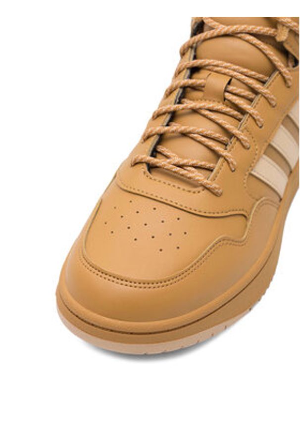 Adidas - adidas Sneakersy HOOPS 3.0 MID WINTER IF2636 Beżowy. Kolor: beżowy. Materiał: skóra