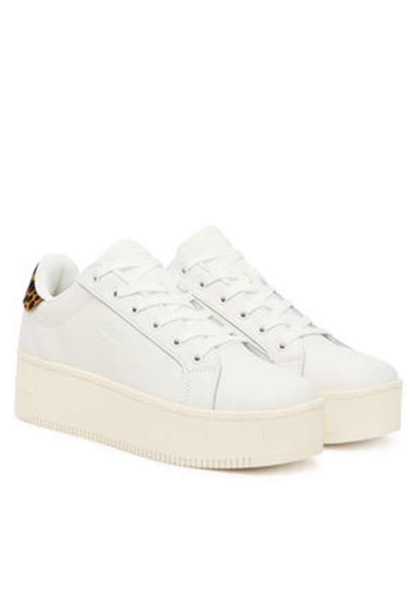 Tommy Jeans Sneakersy Tjw Flatform Leopard Sneaker EN0EN02930 Biały. Kolor: biały. Materiał: skóra