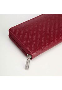 Wittchen - Damski portfel z tłoczonej skóry podłużny. Kolor: czerwony. Materiał: skóra. Wzór: gładki, napisy #3