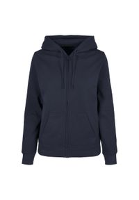 BUILD YOUR BRAND - Bluza Z Kapturem Damska Basic Full Zip. Typ kołnierza: kaptur. Kolor: niebieski