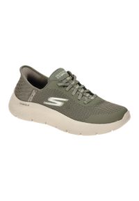 skechers - Tenisówki Skechers Model Slip-ins Go Walk Flex Kolor Zielony. Kolor: zielony. Materiał: tkanina. Model: Skechers Sport