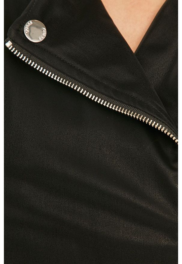 Guess - Ramoneska. Okazja: na co dzień. Kolor: czarny. Materiał: materiał. Wzór: gładki. Styl: casual