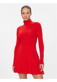 Tommy Jeans Sukienka codzienna DW0DW17524 Czerwony Slim Fit. Okazja: na co dzień. Kolor: czerwony. Materiał: bawełna. Typ sukienki: proste. Styl: casual #1