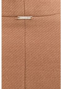 Liu Jo płaszcz z domieszką wełny kolor beżowy przejściowy dwurzędowy. Okazja: na co dzień. Kolor: beżowy. Materiał: wełna. Styl: casual #4