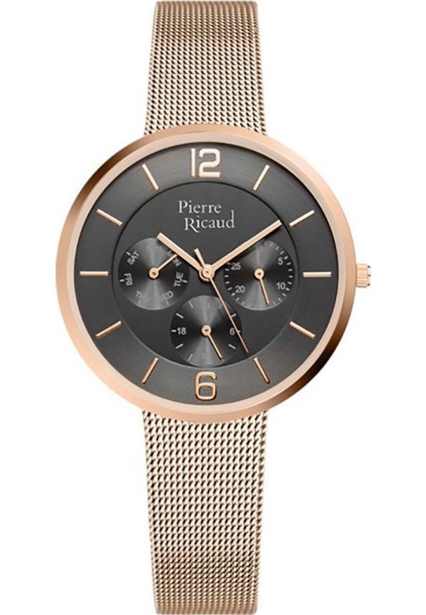 Zegarek Pierre Ricaud Zegarek damski Pierre Ricaud P22023.9157QF różowe złoto. Kolor: złoty, wielokolorowy, różowy