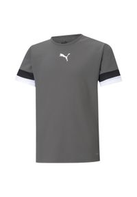 Koszulka piłkarska dla dzieci Puma teamRISE Jersey Jr. Kolor: czarny, wielokolorowy, szary. Materiał: jersey. Sport: piłka nożna