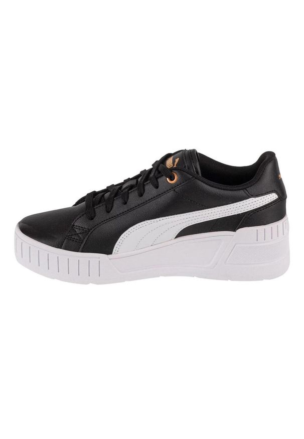Puma - Damskie Skórzane Buty Na Koturnie Karmen. Kolor: czarny. Materiał: skóra. Obcas: na koturnie. Styl: sportowy