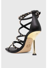 MICHAEL Michael Kors sandały skórzane Imani kolor czarny 40F3IMHS1L. Zapięcie: klamry. Kolor: czarny. Materiał: skóra. Obcas: na obcasie. Wysokość obcasa: średni #4
