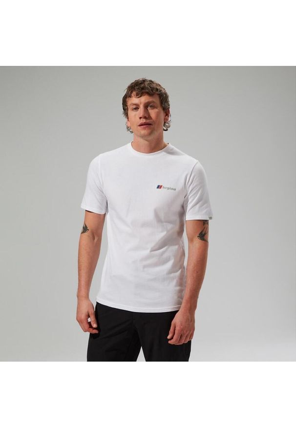 Koszulka z nadrukiem męska Berghaus Mtn Lineation SS Tee. Kolor: biały. Wzór: nadruk