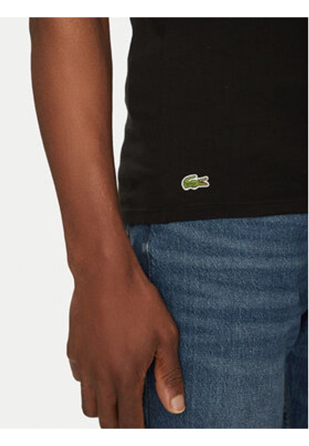 Lacoste Komplet t-shirtów TH9007 Czarny Slim Fit. Kolor: czarny. Materiał: bawełna