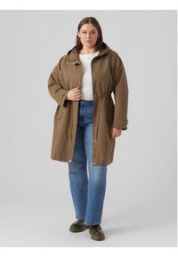 Vero Moda Curve Płaszcz przejściowy 10287156 Brązowy Regular Fit. Kolor: brązowy