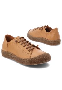 Półbuty damskie Ravini, ze skóry naturalnej licowej sznurowanie wygodna elastyczna podeszwa styl casual, brązowe, 1301. Okazja: na co dzień. Zapięcie: sznurówki. Kolor: brązowy. Materiał: skóra. Szerokość cholewki: normalna. Wzór: gładki. Styl: casual #4