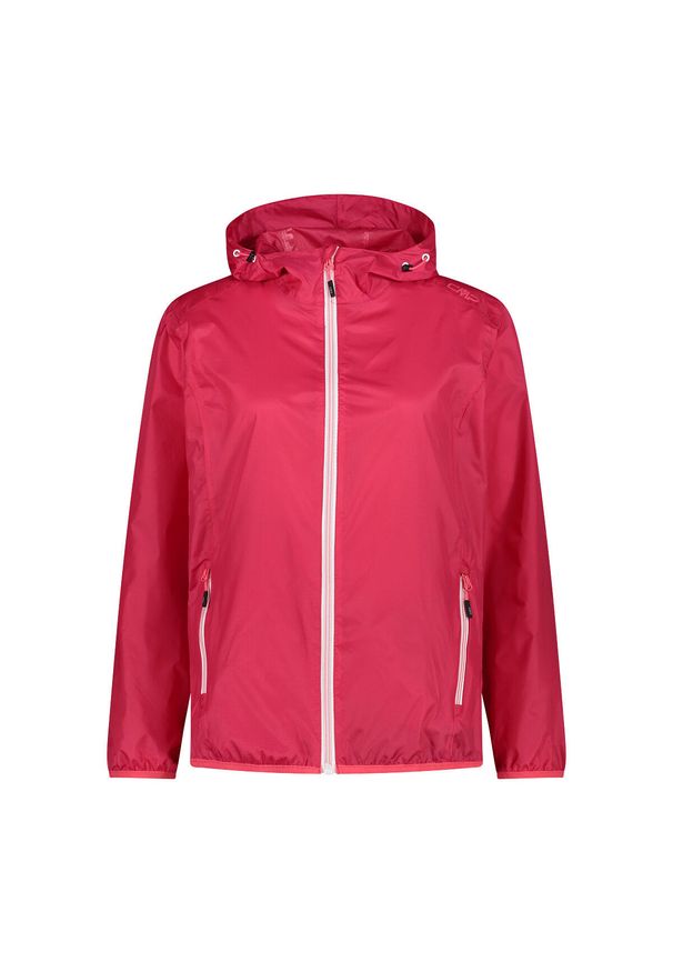 Kurtka przeciwdeszczowa damska z kapturem CMP. Typ kołnierza: kaptur. Kolor: czerwony. Sport: turystyka piesza