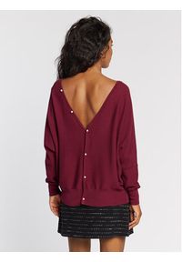 Ba&sh Sweter Elsy 1H22ELSY Bordowy Regular Fit. Kolor: czerwony. Materiał: bawełna