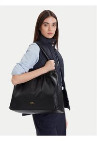 TOMMY HILFIGER - Tommy Hilfiger Torebka Soft Leather Tote AW0AW18308 Czarny. Kolor: czarny. Materiał: skórzane #1