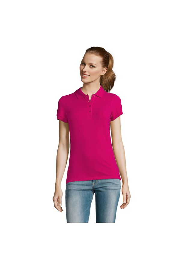 SOL'S - Damska Koszulka Polo Passion. Typ kołnierza: polo. Kolor: różowy