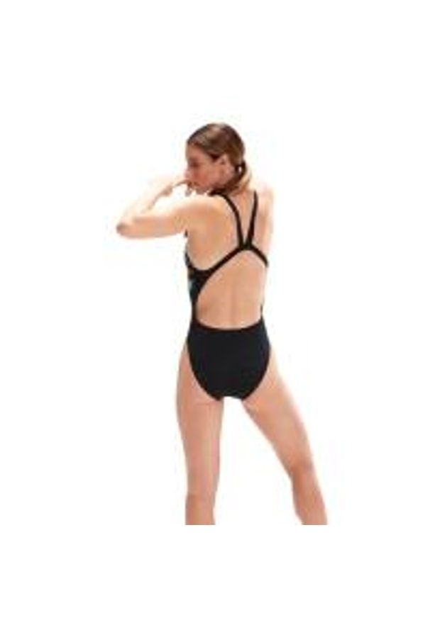 Strój Kąpielowy Speedo Digital Leaderback – Czarno-Niebiesko-Różowy - Rozmiar 28. Kolor: niebieski. Wzór: aplikacja