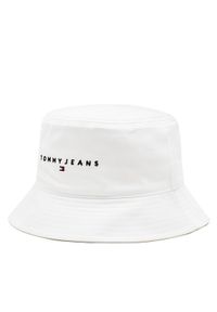 Tommy Jeans Kapelusz Tjm Linear Logo Bucket Hat AM0AM12895 Biały. Kolor: biały. Materiał: materiał #1