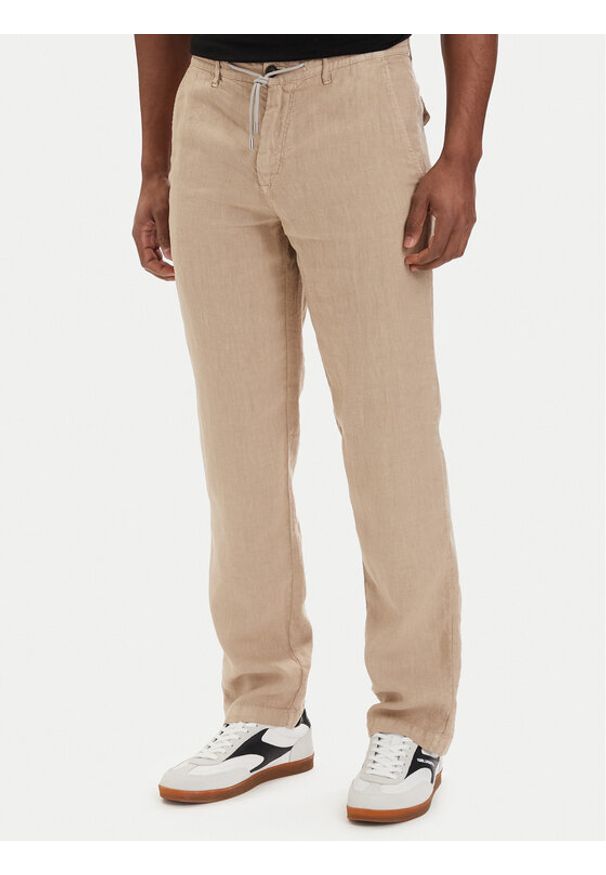 Karl Lagerfeld - KARL LAGERFELD Chinosy 265358 562818 Beżowy Regular Fit. Kolor: beżowy. Materiał: wiskoza