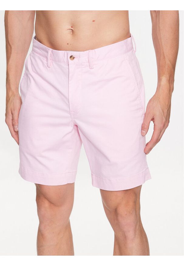 Polo Ralph Lauren Szorty materiałowe 710799213010 Różowy Slim Fit. Kolor: różowy. Materiał: bawełna