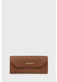 TwinSet - Twinset Portfel damski kolor brązowy. Kolor: brązowy. Materiał: materiał. Wzór: gładki