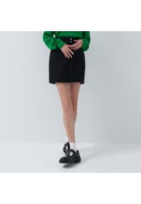 House - Jeansowa spódnica mini paperbag - Czarny. Kolor: czarny. Materiał: jeans #1