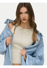 only - ONLY Top Val 15371705 Beżowy Regular Fit. Kolor: beżowy. Materiał: wiskoza #4